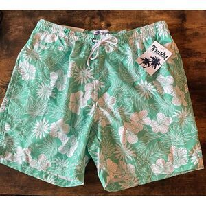 Trunks Tropical soft lime swimming shorts NWT Size L